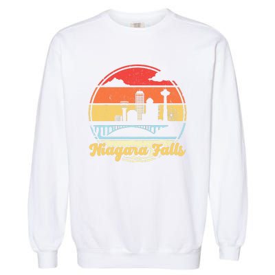 Niagara Falls Waterfall Vintage Matching Family Vacation Garment-Dyed Sweatshirt