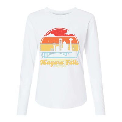 Niagara Falls Waterfall Vintage Matching Family Vacation Womens Cotton Relaxed Long Sleeve T-Shirt