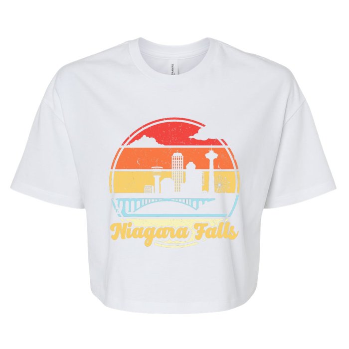 Niagara Falls Waterfall Vintage Matching Family Vacation Bella+Canvas Jersey Crop Tee