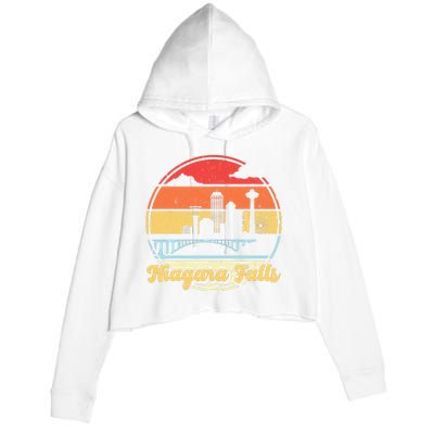 Niagara Falls Waterfall Vintage Matching Family Vacation Crop Fleece Hoodie