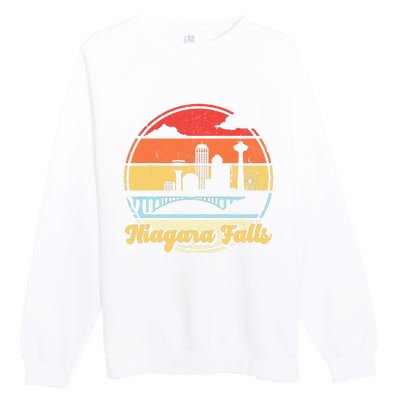 Niagara Falls Waterfall Vintage Matching Family Vacation Premium Crewneck Sweatshirt