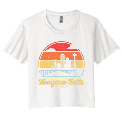 Niagara Falls Waterfall Vintage Matching Family Vacation Women's Crop Top Tee