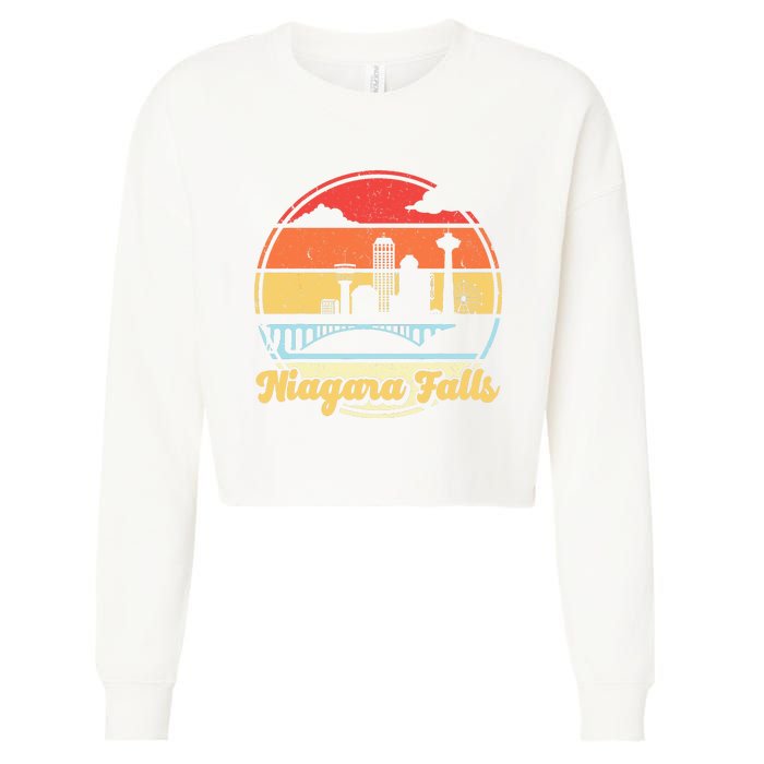 Niagara Falls Waterfall Vintage Matching Family Vacation Cropped Pullover Crew