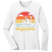 Niagara Falls Waterfall Vintage Matching Family Vacation Ladies Long Sleeve Shirt