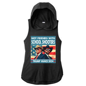 Not Friends With School Shooter Trump Vance 2024 Ladies PosiCharge Tri-Blend Wicking Draft Hoodie Tank