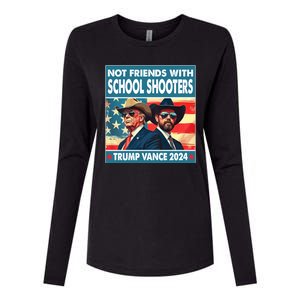 Not Friends With School Shooter Trump Vance 2024 Womens Cotton Relaxed Long Sleeve T-Shirt