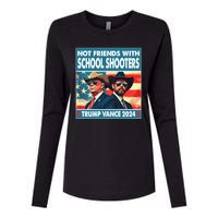 Not Friends With School Shooter Trump Vance 2024 Womens Cotton Relaxed Long Sleeve T-Shirt