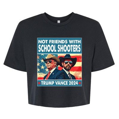 Not Friends With School Shooter Trump Vance 2024 Bella+Canvas Jersey Crop Tee