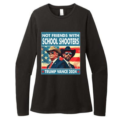 Not Friends With School Shooter Trump Vance 2024 Womens CVC Long Sleeve Shirt