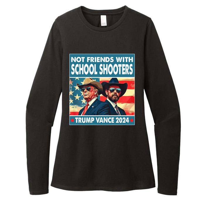 Not Friends With School Shooter Trump Vance 2024 Womens CVC Long Sleeve Shirt