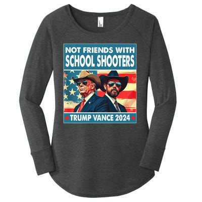 Not Friends With School Shooter Trump Vance 2024 Women's Perfect Tri Tunic Long Sleeve Shirt