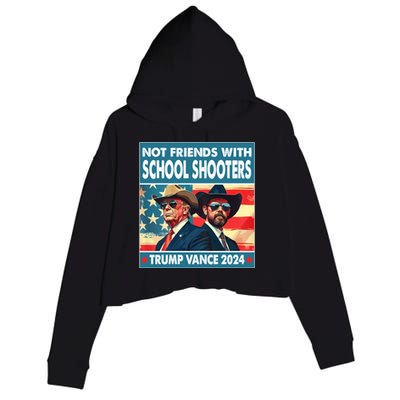 Not Friends With School Shooter Trump Vance 2024 Crop Fleece Hoodie