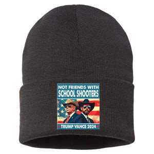 Not Friends With School Shooter Trump Vance 2024 Sustainable Knit Beanie