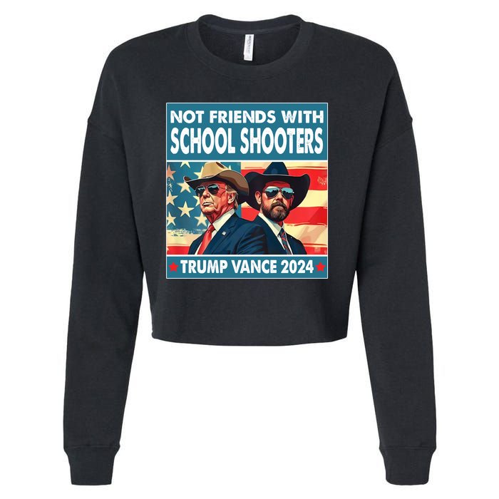 Not Friends With School Shooter Trump Vance 2024 Cropped Pullover Crew