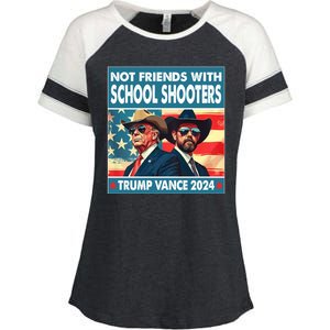 Not Friends With School Shooter Trump Vance 2024 Enza Ladies Jersey Colorblock Tee