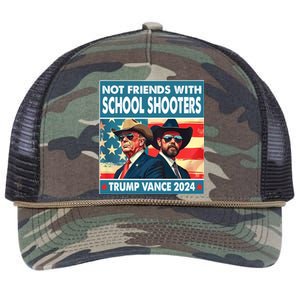 Not Friends With School Shooter Trump Vance 2024 Retro Rope Trucker Hat Cap