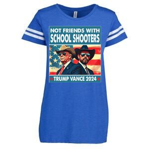 Not Friends With School Shooter Trump Vance 2024 Enza Ladies Jersey Football T-Shirt