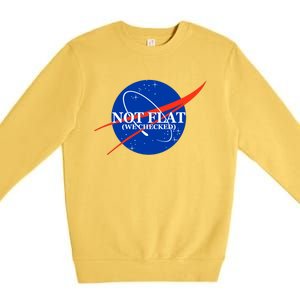 Not Flat We Checked Nasa Anti Flat Earth Premium Crewneck Sweatshirt