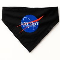 Not Flat We Checked Nasa Anti Flat Earth USA-Made Doggie Bandana