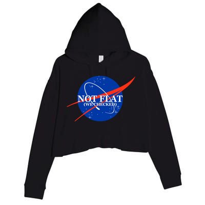 Not Flat We Checked Nasa Anti Flat Earth Crop Fleece Hoodie