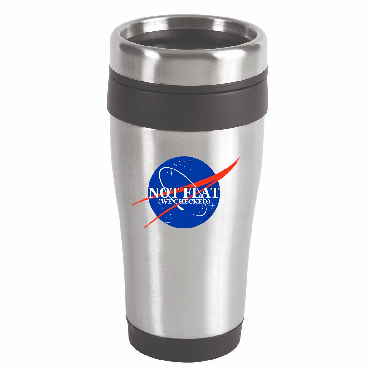 Not Flat We Checked Nasa Anti Flat Earth 16oz Travel Tumbler
