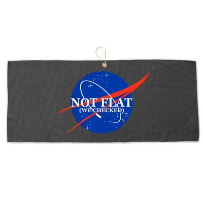 Not Flat We Checked Nasa Anti Flat Earth Large Microfiber Waffle Golf Towel