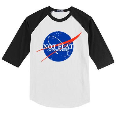 Not Flat We Checked Nasa Anti Flat Earth Kids Colorblock Raglan Jersey
