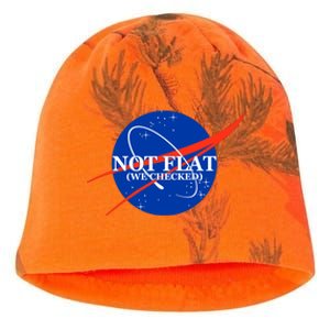 Not Flat We Checked Nasa Anti Flat Earth Kati - Camo Knit Beanie