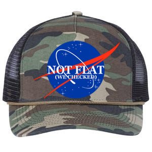 Not Flat We Checked Nasa Anti Flat Earth Retro Rope Trucker Hat Cap