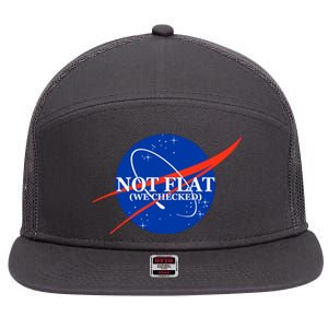 Not Flat We Checked Nasa Anti Flat Earth 7 Panel Mesh Trucker Snapback Hat