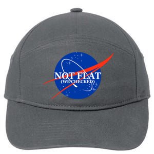 Not Flat We Checked Nasa Anti Flat Earth 7-Panel Snapback Hat