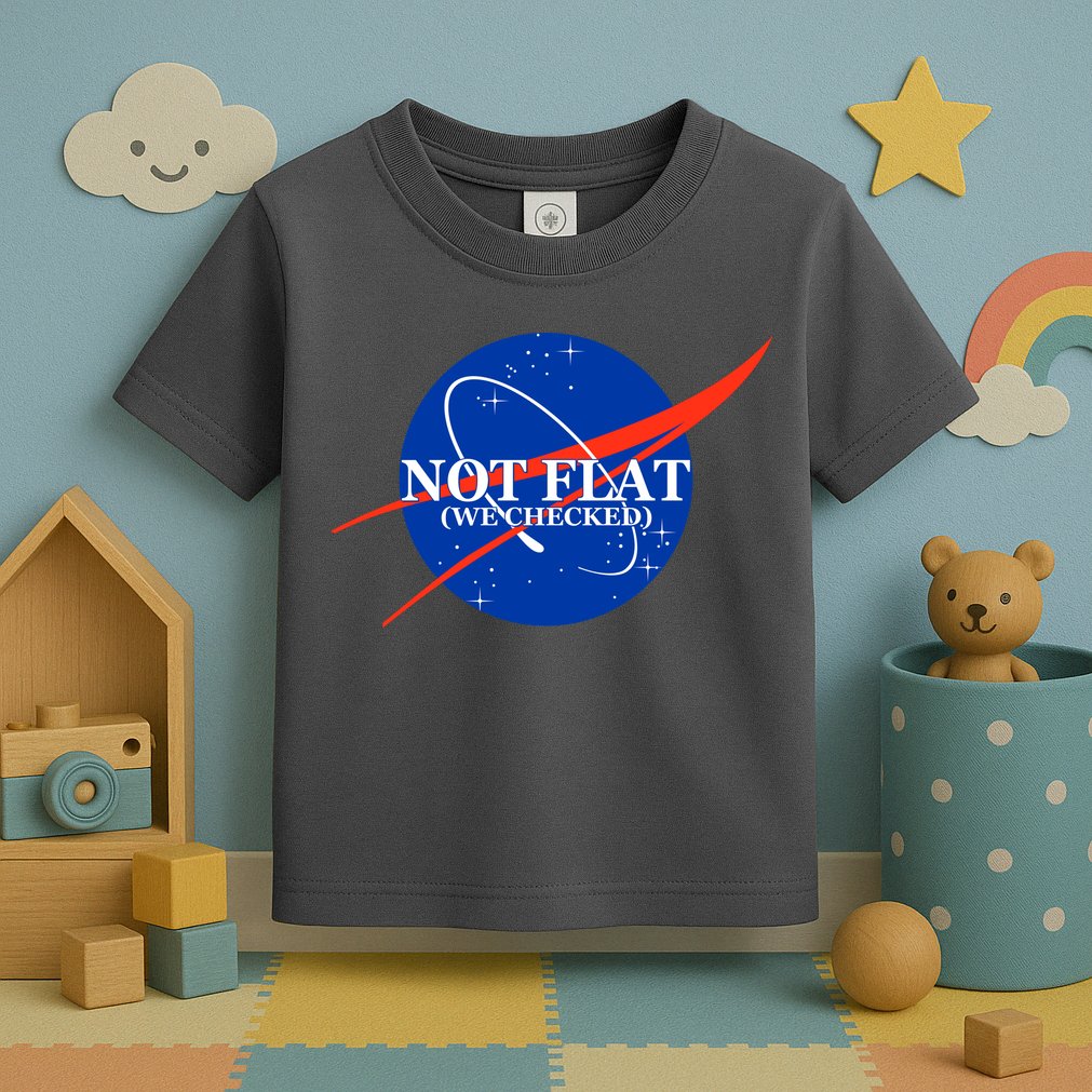 Not Flat We Checked Nasa Anti Flat Earth Toddler T-Shirt