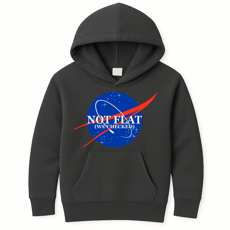 Not Flat We Checked Nasa Anti Flat Earth Kids Hoodie