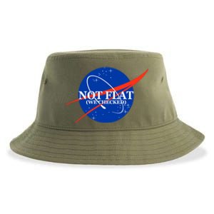 Not Flat We Checked Nasa Anti Flat Earth Sustainable Bucket Hat