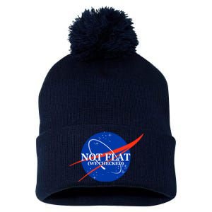 Not Flat We Checked Nasa Anti Flat Earth Pom Pom 12in Knit Beanie