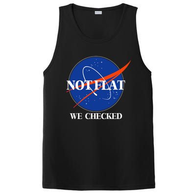 Not Flat We Checked Earth Is Flat Funny Conspiracy Flat Society PosiCharge Competitor Tank