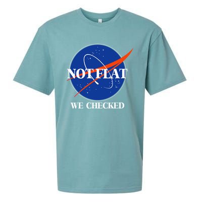 Not Flat We Checked Earth Is Flat Funny Conspiracy Flat Society Sueded Cloud Jersey T-Shirt