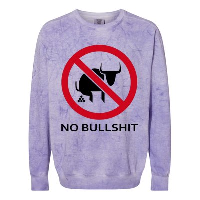 New Funny Word No Bullshit Design Colorblast Crewneck Sweatshirt