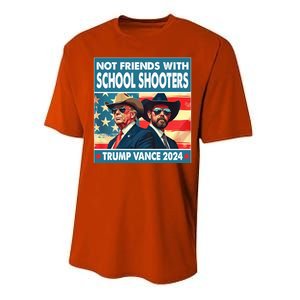 Not Friends With School Shooters Trump Vance 2024 Funny Performance Sprint T-Shirt