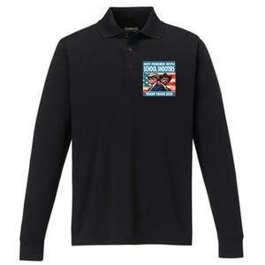 Not Friends With School Shooters Trump Vance 2024 Funny Performance Long Sleeve Polo