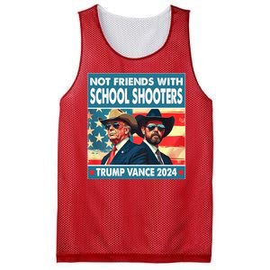 Not Friends With School Shooters Trump Vance 2024 Funny Mesh Reversible Basketball Jersey Tank