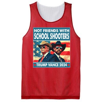 Not Friends With School Shooters Trump Vance 2024 Funny Mesh Reversible Basketball Jersey Tank