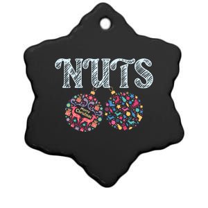 Nuts Funny Xmas Chestnuts Matching Couples Christmas Chest Cool Gift Ceramic Star Ornament