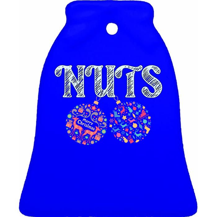 Nuts Funny Xmas Chestnuts Matching Couples Christmas Chest Cool Gift Ceramic Bell Ornament