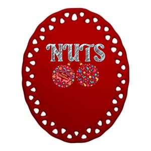 Nuts Funny Xmas Chestnuts Matching Couples Christmas Chest Cool Gift Ceramic Oval Ornament