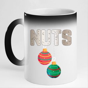 Nuts Funny Xmas Chestnuts Matching Couples Christmas Chest Cute Gift 11oz Black Color Changing Mug