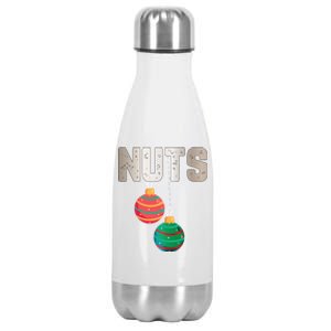 Nuts Funny Xmas Chestnuts Matching Couples Christmas Chest Cute Gift Stainless Steel Insulated Water Bottle