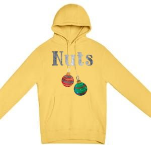 Nuts Funny Xmas Chestnuts Matching Couples Christmas Chest Great Gift Premium Pullover Hoodie