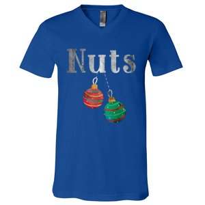 Nuts Funny Xmas Chestnuts Matching Couples Christmas Chest Great Gift V-Neck T-Shirt