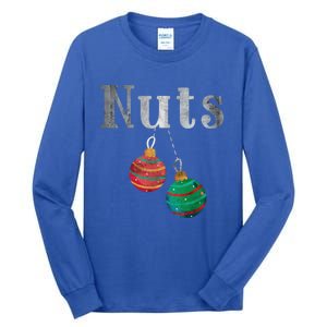 Nuts Funny Xmas Chestnuts Matching Couples Christmas Chest Great Gift Tall Long Sleeve T-Shirt